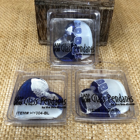 Lamp Work Glass Pendants set of 3 - Picture 1 of 4